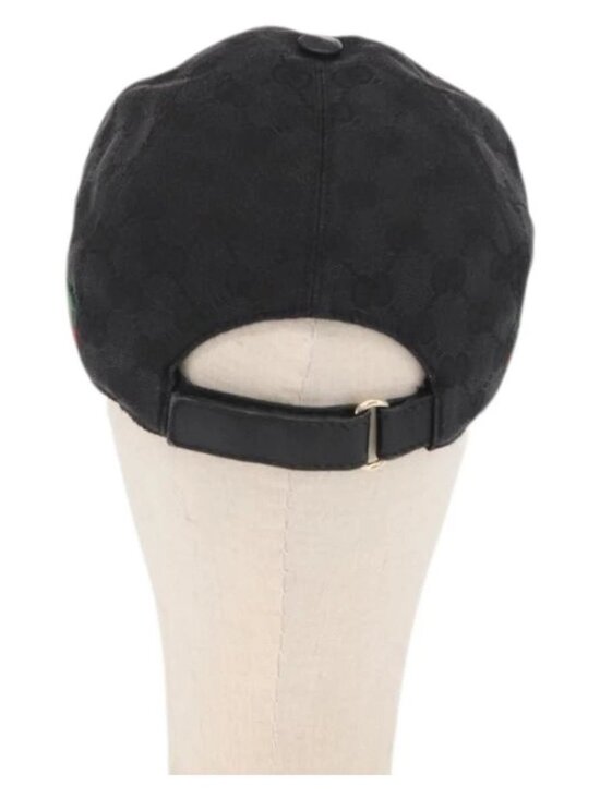 GUCCI GG Canvas Web Sherry Line Cap Black Red Green 200035 Auth 163480 main image 7